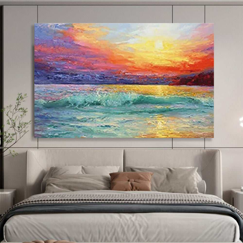 sunset ocean-inspired dramatic canvas design 7